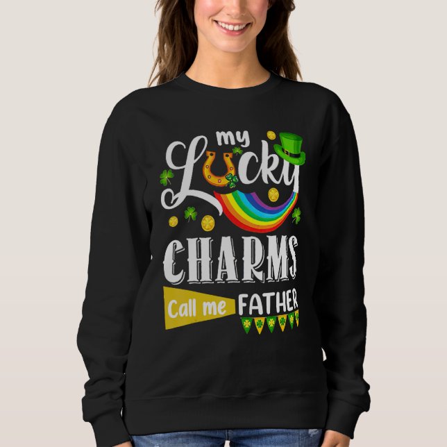 Moletom Meus Charmes Sortudos Me Chamam Padre St Patricks  (Frente)