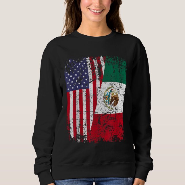 Moletom MEXICAN ROOTS Half American Flag MÉXICO (Frente)