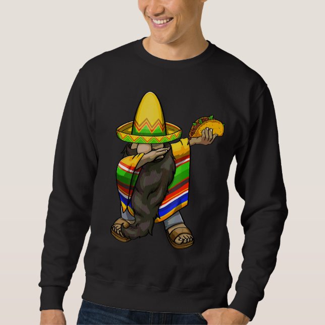 Moletom Mexicano Dabbing Gnome Cinco De Mayo Poncho Sombre (Frente)