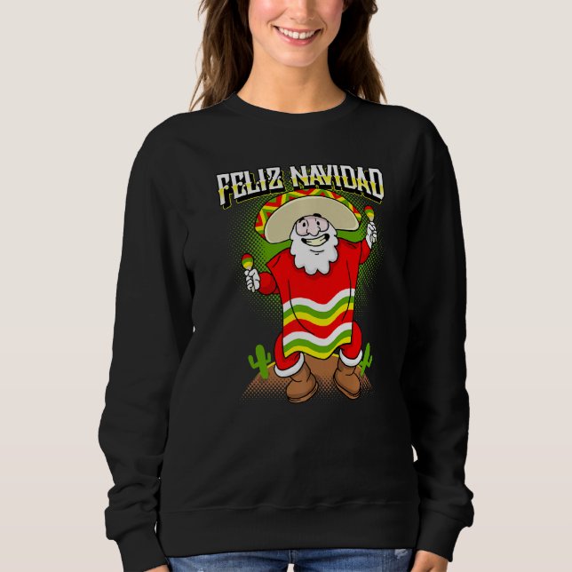 Moletom Mexicano Santa Claus Feliz Navidad Ugly Christmas  (Frente)