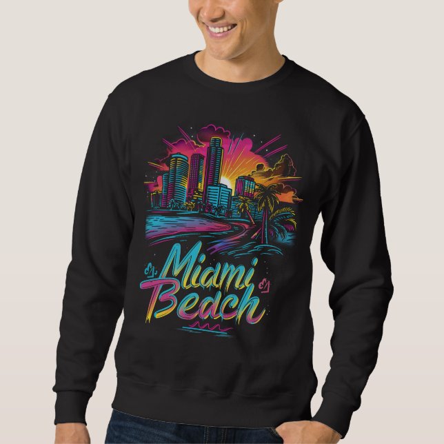 Moletom Miami Beach Retro Vibes (Frente)