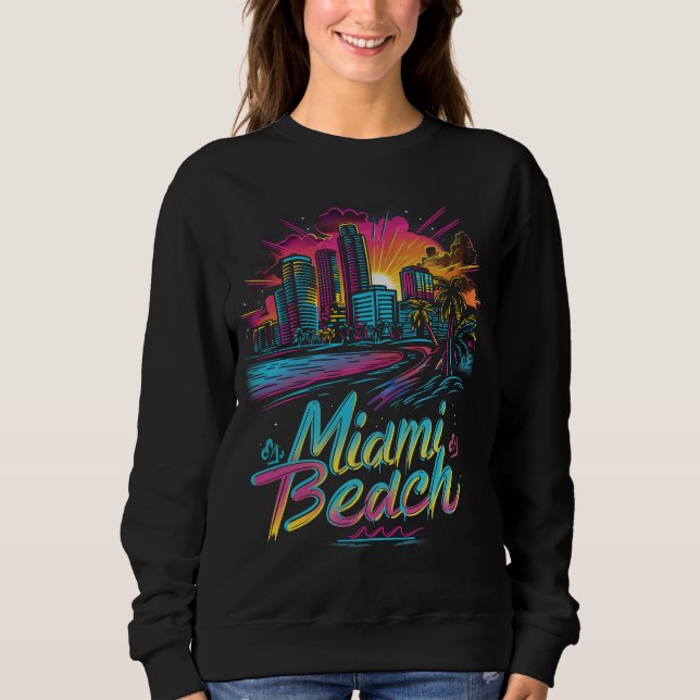 Moletom Miami Beach Retro Vibes (Frente)