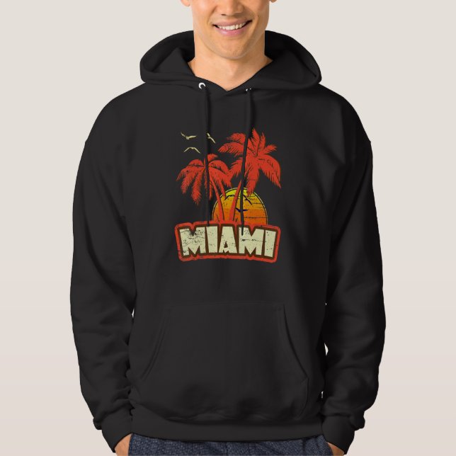 Moletom Miami Summer Palm Trees 80s Beach Sunset (Frente)