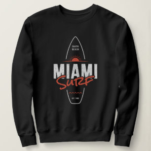 Moletom Miami Surf – Design de Surfboard Sunset Vintage da