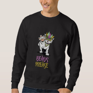 Moletom Miçanga Pleace Mardi Gras Cat Mask Feriado K