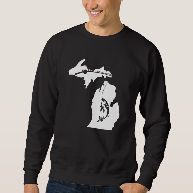 Moletom Michigan Fish Bass Home State Midwest Up North (Frente)