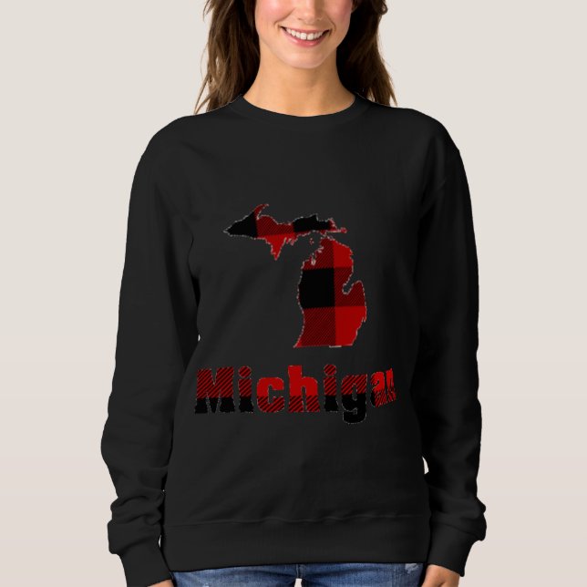 Moletom Michigan Michigander Buffalo Xadrez Winter Christm (Frente)