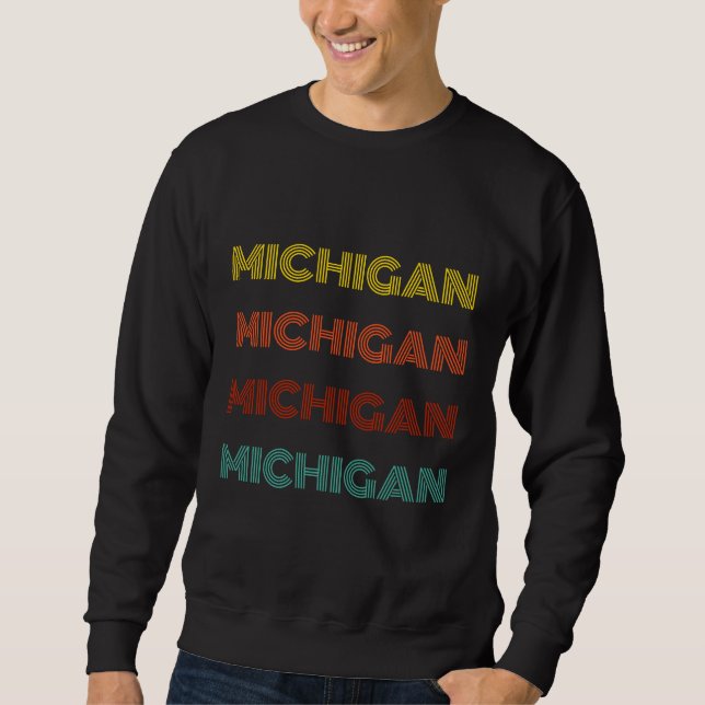 Moletom Michigan Retro Typografia American State (Frente)