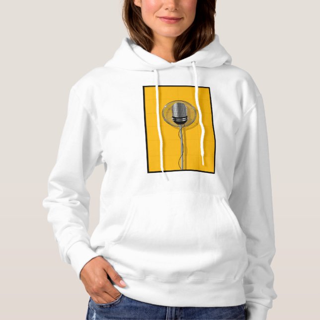 Moletom Microfone Retro em Amarelo Ousado (Frente)
