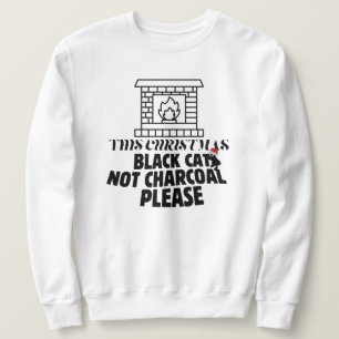 Moletom Mikitiez engraçado gato preto natal carvão Papai N
