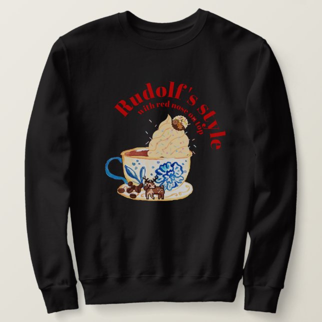 Moletom Mikitiez rudolf rudolf cereja de natal (Frente do Design)