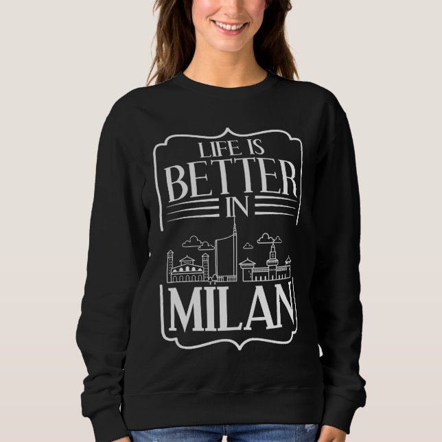 Moletom Milan Italy City Skyline Map Travel (Frente)
