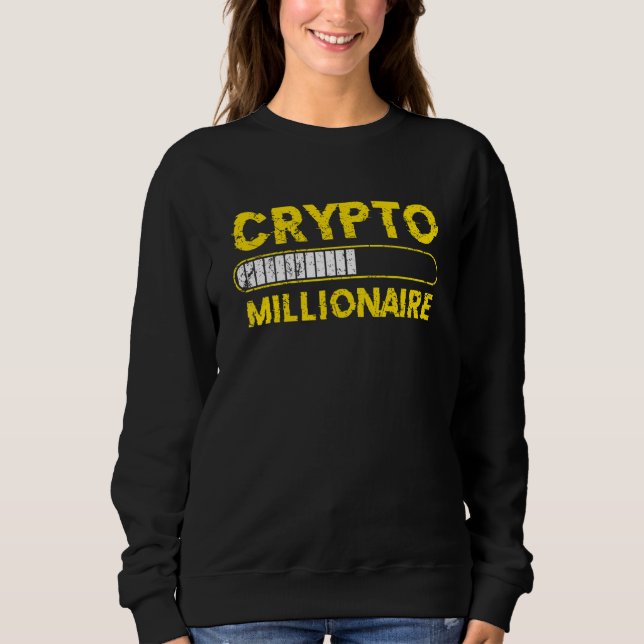 Moletom Milionário Cripto Carregando Bitcoin Ethereum (Frente)
