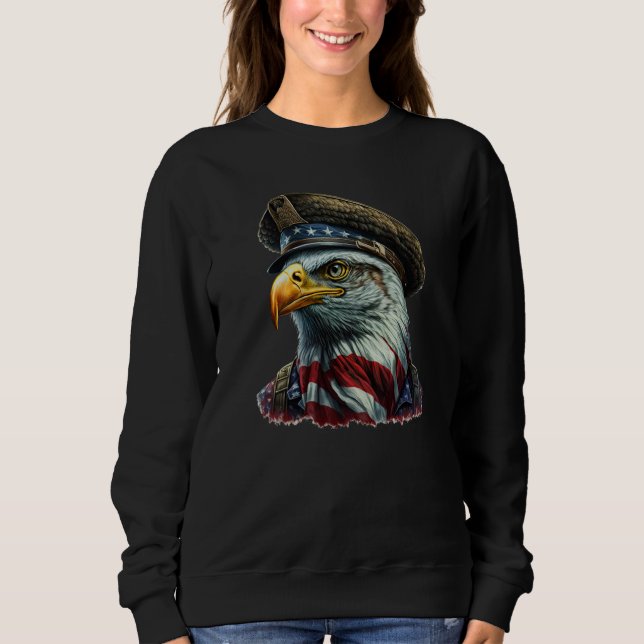 Moletom Military Veteran Patriotic American Flag  7 (Frente)