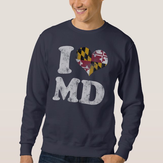 Moletom Mim DM da bandeira de Maryland do coração (Frente)