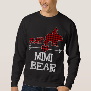 Moletom Mimi Bear Christmas Pajama Red Xadrez Buffalo Fami