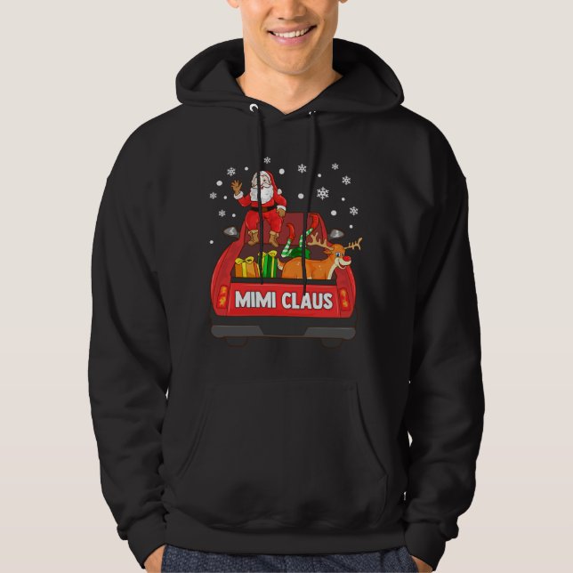 Moletom Mimi Claus Red Truck Papais noeis Reindeer Elf Nat (Frente)