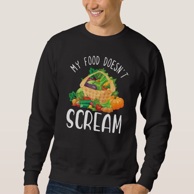 Moletom Minha Comida Não Gritar Veggie Vegetariana (Frente)
