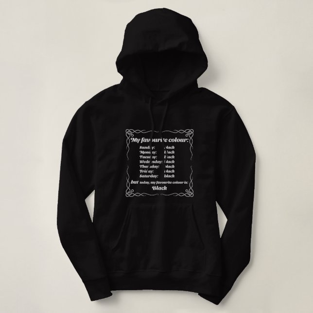 Moletom Minha cor favorita é o preto (Frente do Design)
