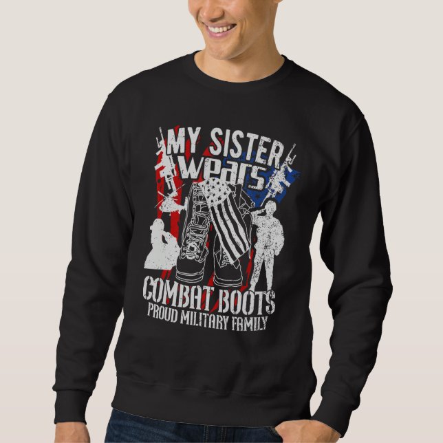 Moletom Minha Irmã Veste Botas de Combate (Frente)