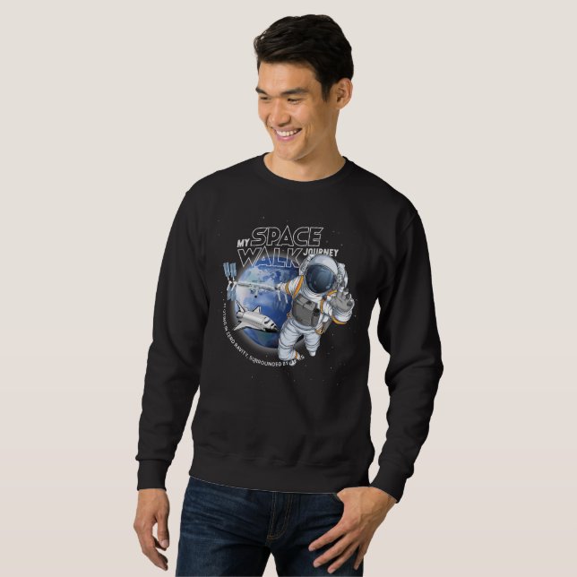 Moletom Minha jornada de caminhada espacial (Modo escuro)  (Frente Completa)