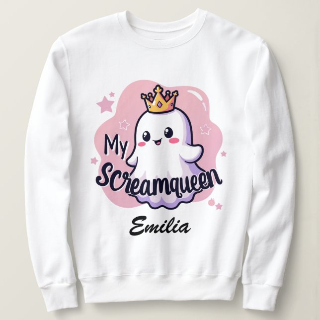 Moletom Minha rainha do Halloween Sweatshirt para Namorada (Frente do Design)