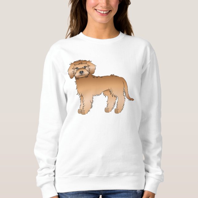 Moletom Mini Goldendoodle Dourado Cartoon Cute Cachorro (Frente)