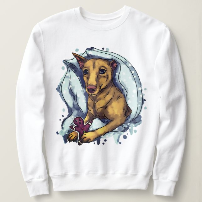 Moletom Miniatura Pinscher e pão de gengibre (Frente do Design)