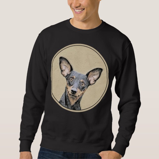 Moletom Miniatura Pinscher Pintando Bela Arte Original de  (Frente)