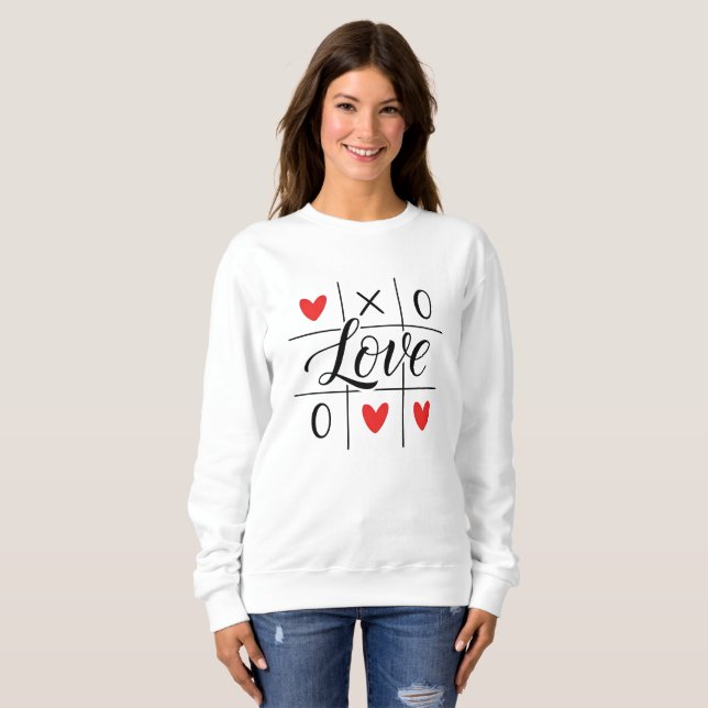 Moletom Minimal Red Hearts Cozy Sweatshirt (Frente Completa)
