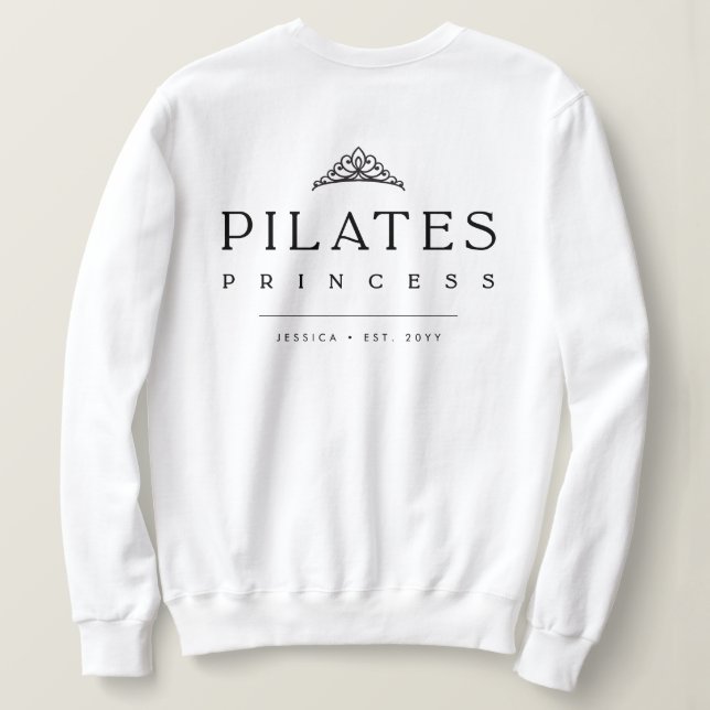 Moletom Minimalist Black and White Simple Pilates Princess (Verso do Design)