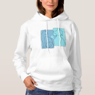 Moletom Minimalist Cat Hoodie – Cute Line Art for Women