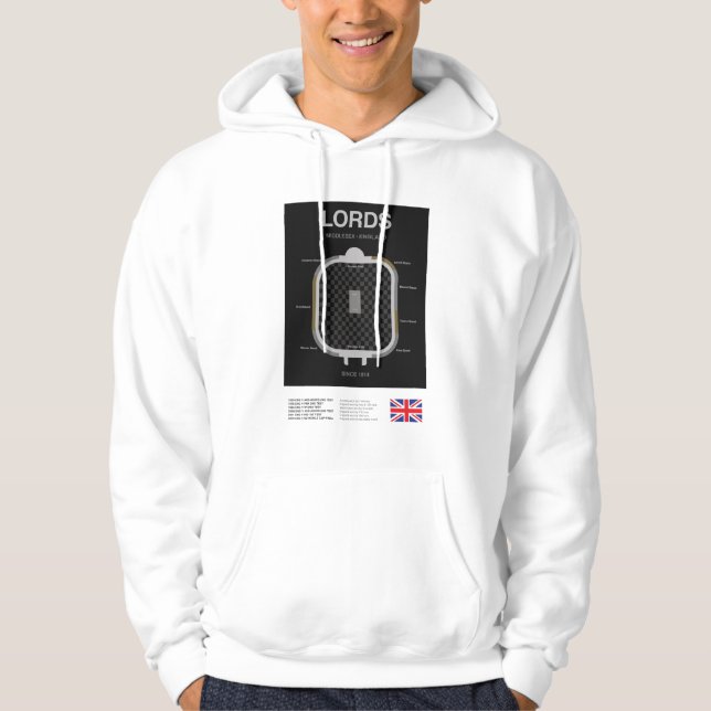 Moletom Minimalist Lords Cricket Ground Line Print Hoodie (Frente)