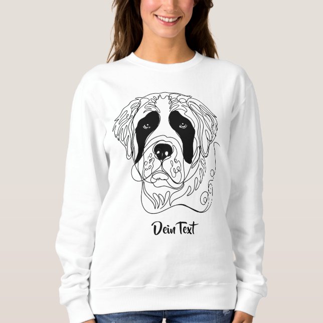 Moletom Minimalist St. Bernard One Line Art Portrait (Frente)