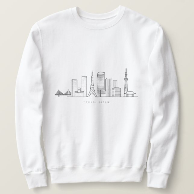 Moletom Minimalist Tokyo Skyline Illustration (Frente do Design)