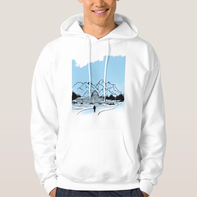 Moletom Minimalist Winter Mountain Adventure Hoodie - Snow (Frente)
