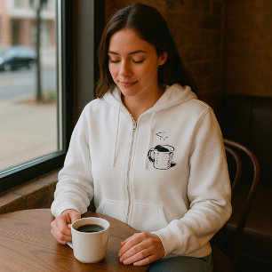 Moletom Minimalista do desenho da caneca de café desenhada