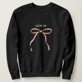 Moletom Minimalista Laço de Fita Cor-de-Rosa Fofo AF