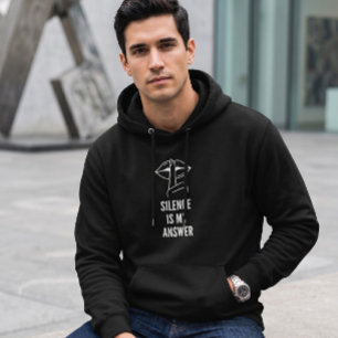 Moletom Minimalista Slogan Shhh Silêncio É Minha Resposta