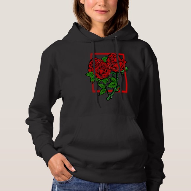 Moletom Minimalistic Elegant Rose Flowers Red Roses Floral (Frente)