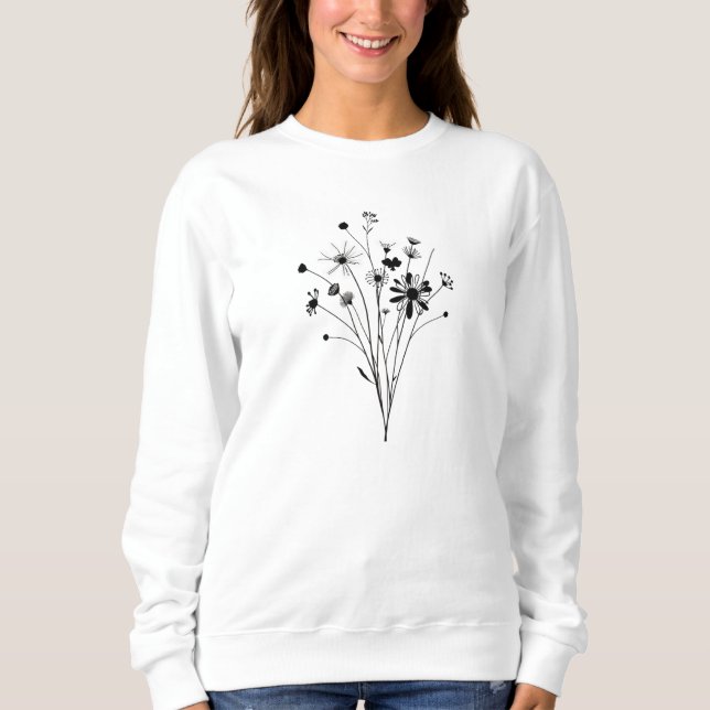 Moletom minimalistic flowers lineal art (Frente)