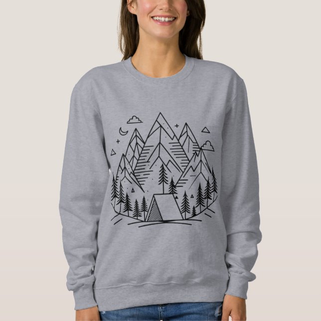 Moletom Minimalistic Mountains Camping (Frente)