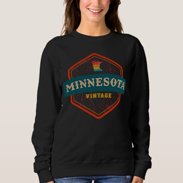 Moletom Minnesota MN Graphic Souvenir Love Distressed Stat (Frente)