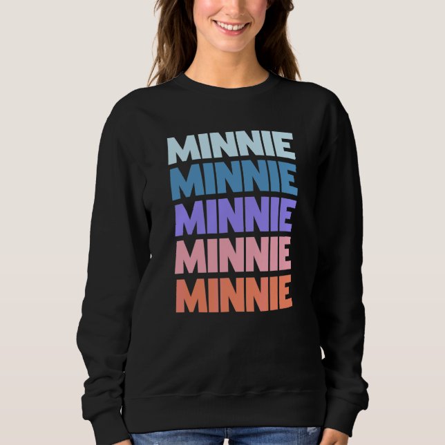 Moletom Minnie de Texto Repetido Moderno (Frente)
