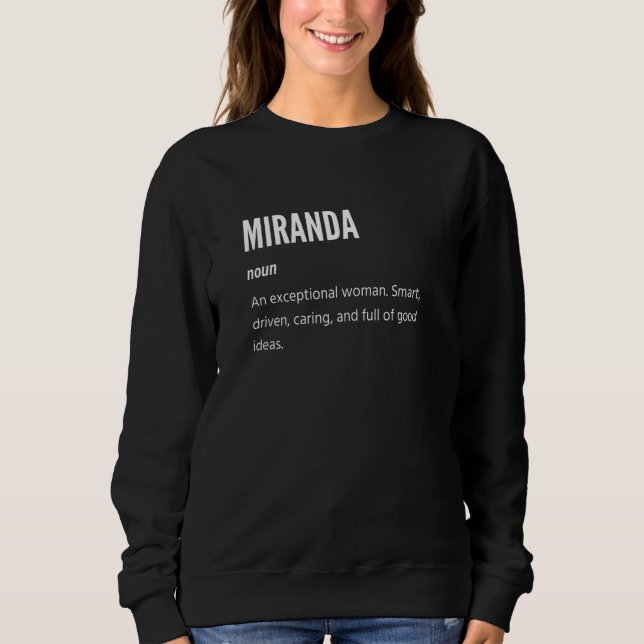 Moletom Miranda, Noun, Uma Mulher Excepcional (Frente)