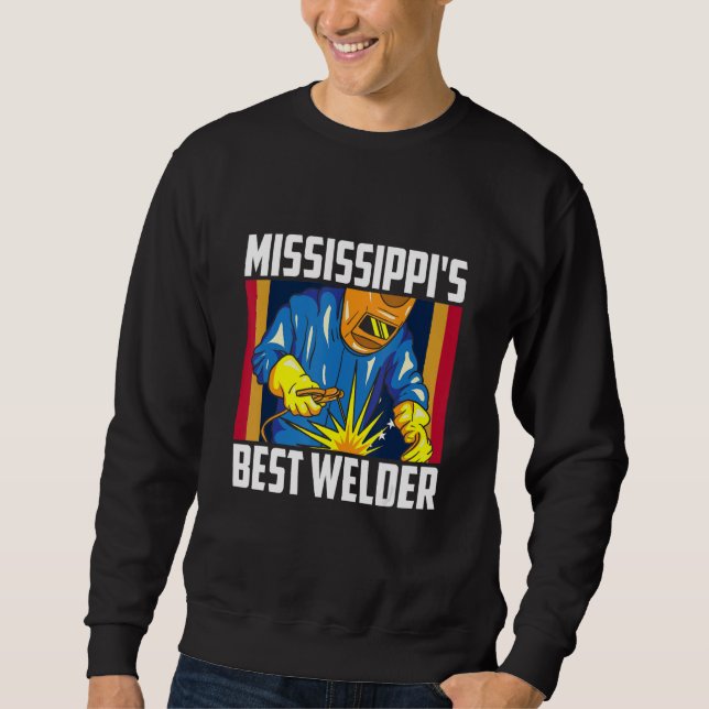Moletom Mississippi's Best Welder Ironworker Ironsmith Wel (Frente)