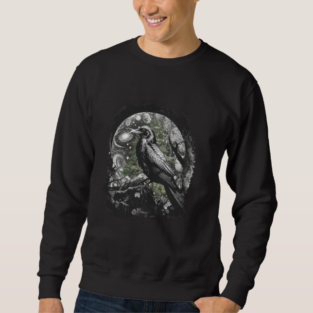 Moletom Mística Occulta Crow Crow Raven Fairy Halloween (Frente)