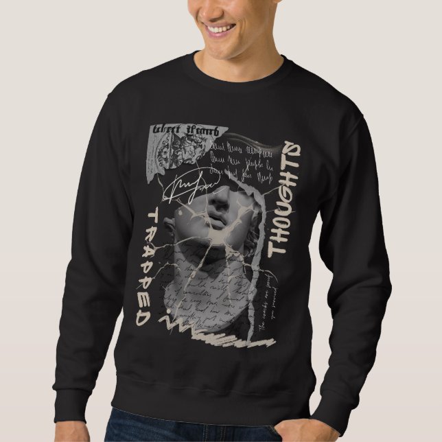 Moletom Moda de rua Presa em Pensamentos | Gráfico Estétic (Frente)