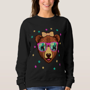 Moletom Moda De Urso Bonito Em Óculos De Sol Meninas Joven