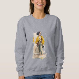 Moletom Moda Feminina Chic Garota Jaqueta Amarela Aquarela